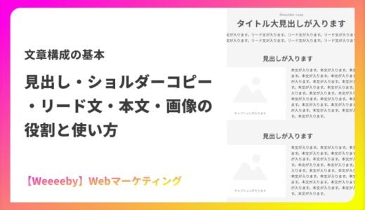 文章構成の基本｜見出し・ショルダーコピー・リード文・本文・画像の役割と使い方